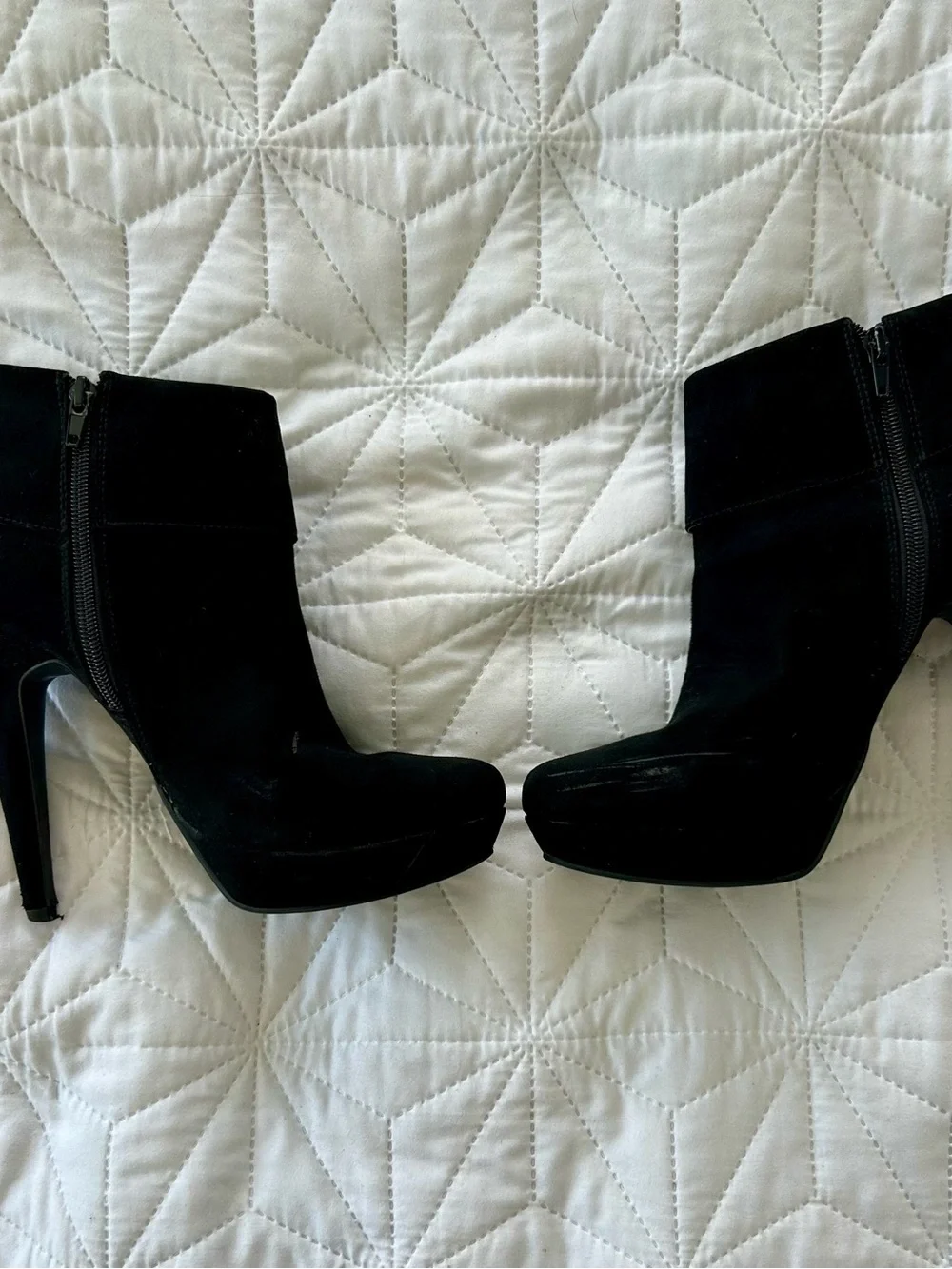 Night Out Energy 🖤 | Black Suede Stiletto Ankle Boots